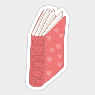 pink romance book design with hearts for romance readers Sticker